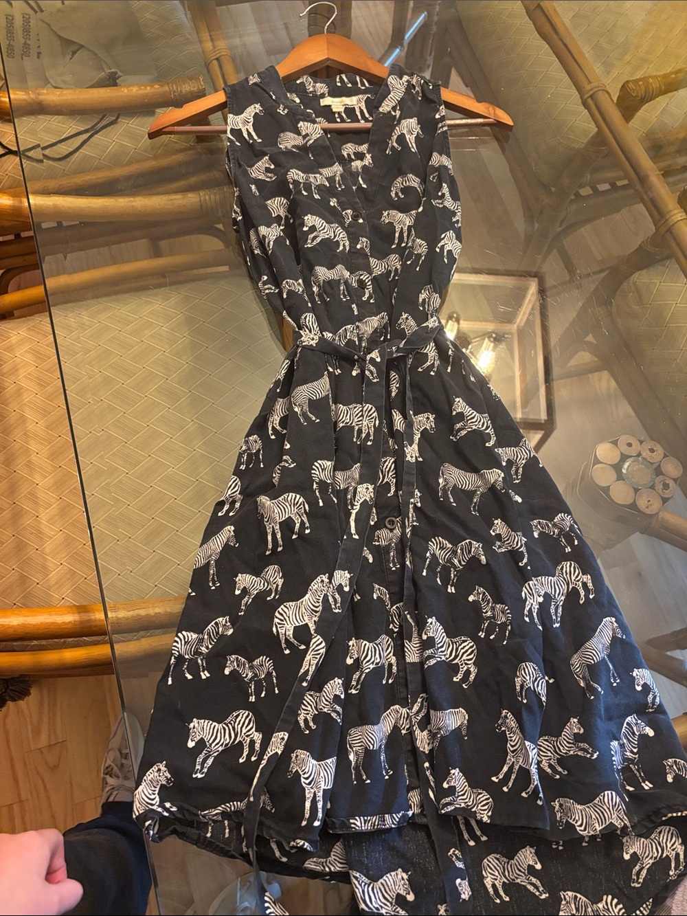Black Zebra Print Sleeveless asymmetrical dress